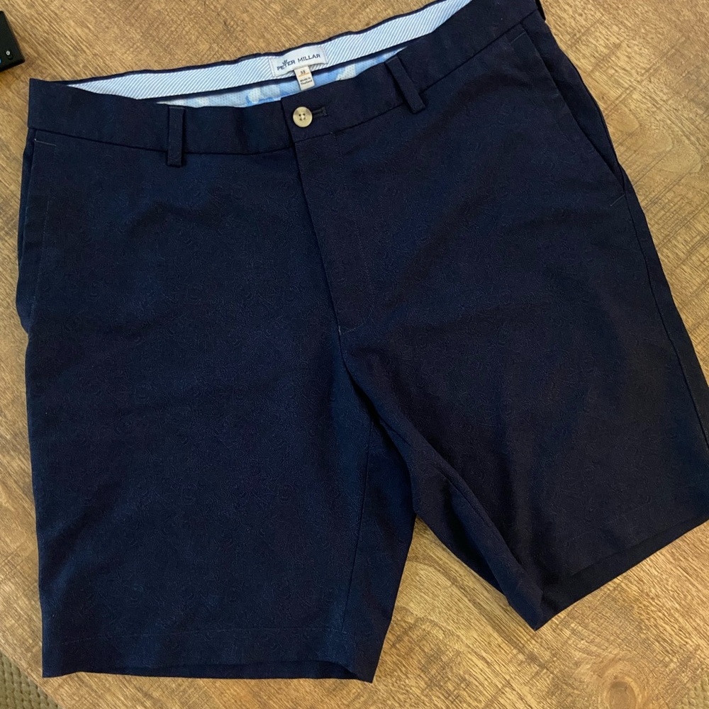 Peter millar Salem performance shorts navy mens size 33